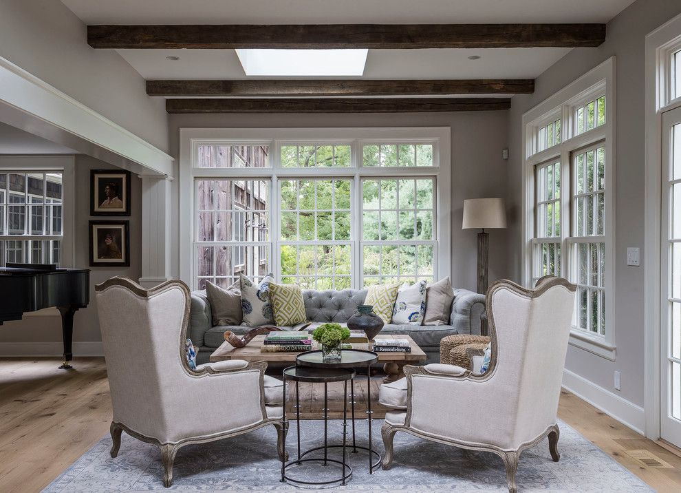 Classical Kusc for a Farmhouse Living Room with a Natural Light and Westport Renovation Turkey Hill House by Sellars Lathrop Architects, Llc
