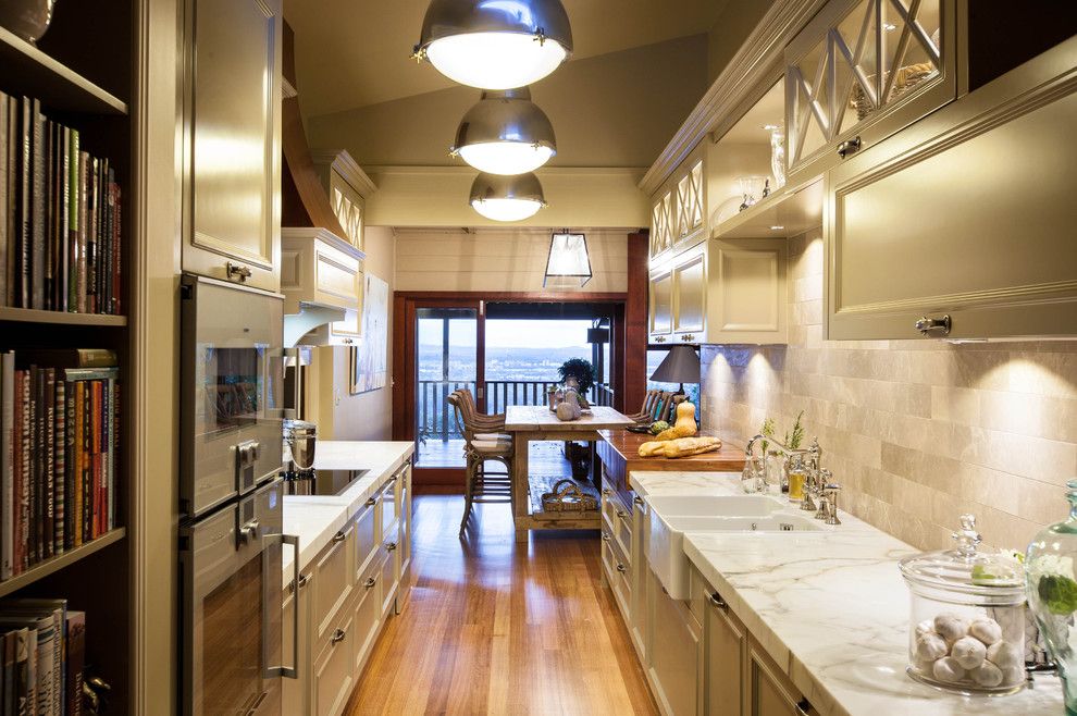 Coast Guard Emblem for a Traditional Kitchen with a Butchers Block and Burleigh Heads Hampton Style Kitchen by Darren James Interiors