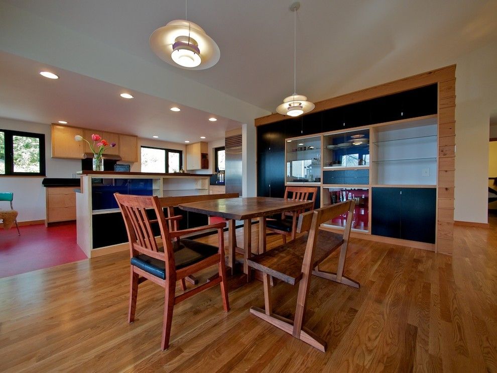 Coastal Kitchen Seattle for a Modern Dining Room with a Black Cabinets and Modern Foursquare by Bicycle Homebuilding Company