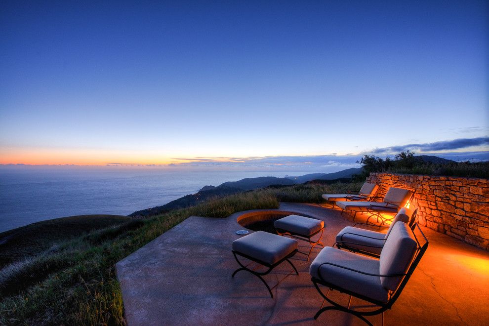 Coastline Realty for a Mediterranean Patio with a Water View and Big Sur Coast Ridge Estate by Decker Bullock Sotheby's International Realty