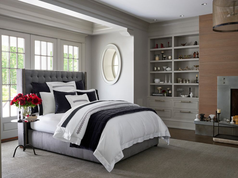 Coloredge for a Contemporary Bedroom with a Contemporary and Pratesi Lingotto Bedding Collection by Bloomingdale's