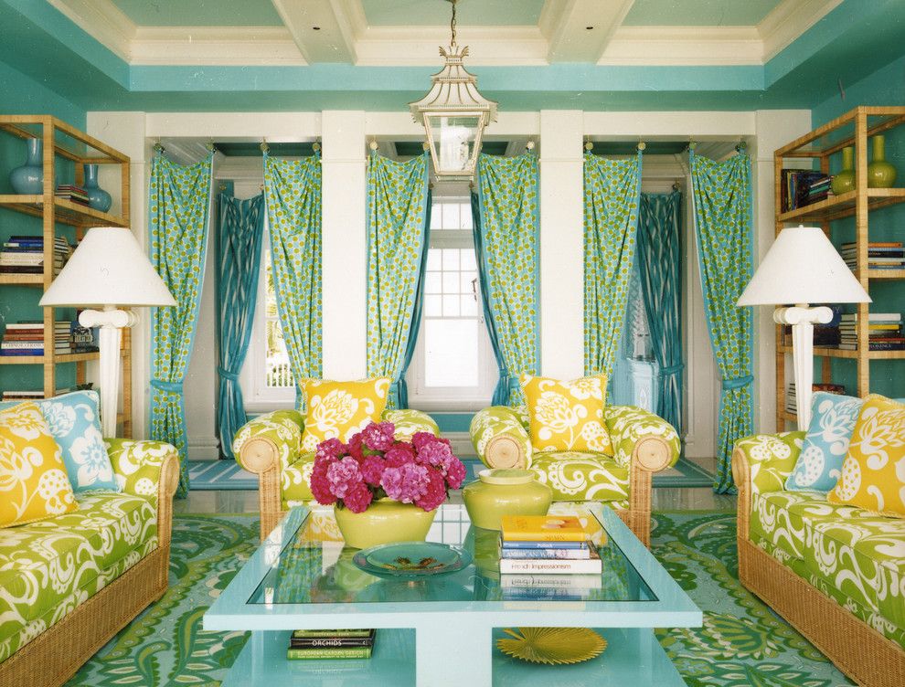 Coloredge for a Contemporary Living Room with a Bookcase and Seaside by Anthony Baratta Llc