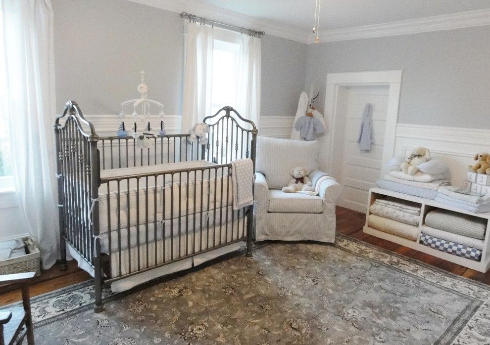 Coloredge for a Traditional Nursery with a Decorative Crib Mobile and Boy's Nursery by Sharpsfarm