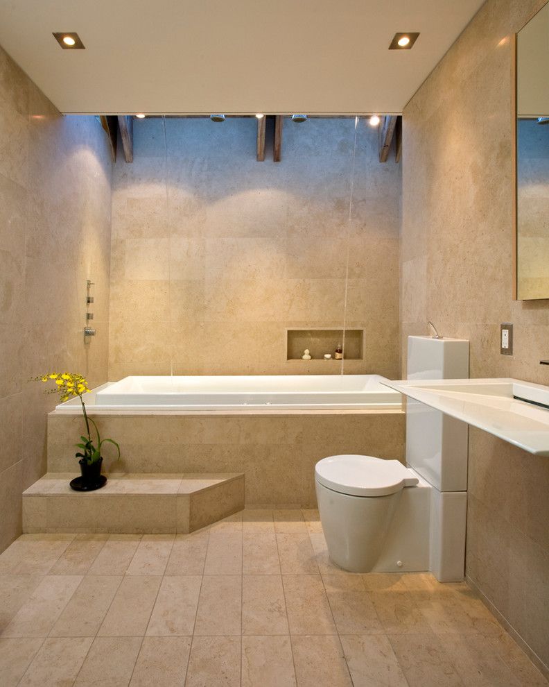 Commode Definition for a Contemporary Bathroom with a Recessed Lighting and Eureka Valley Residence by Logue Studio Design Inc.