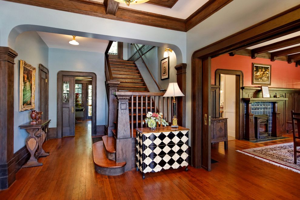 Commode Definition for a Traditional Entry with a Checkered Commode and New Home by Chapman Design Associates