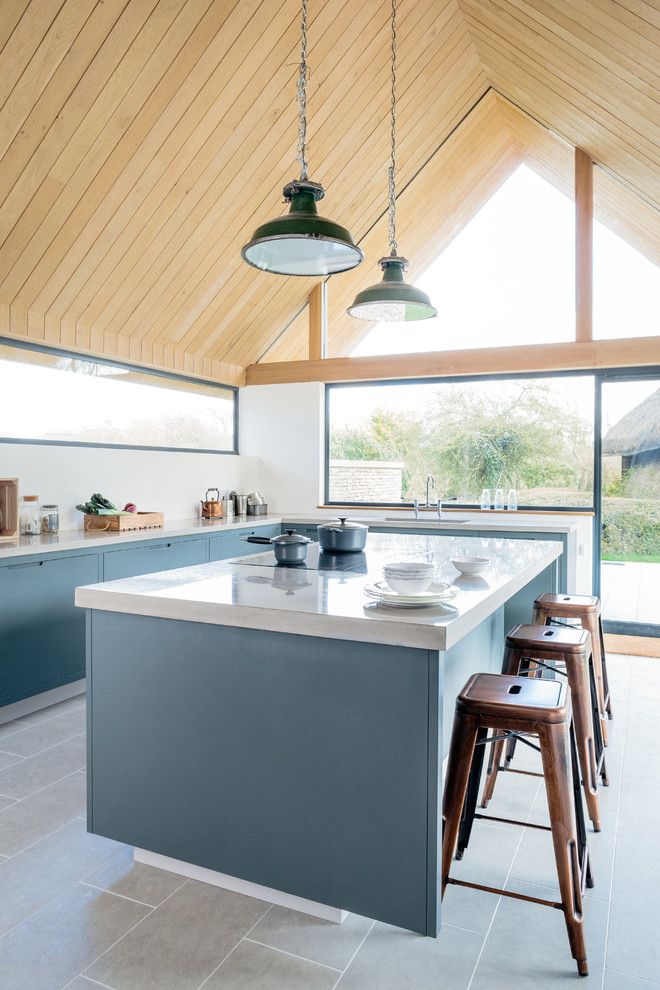 Concrete Masonry Unit for a Contemporary Kitchen with a Contemporary Kitchen and the Vine House by Sustainable Kitchens