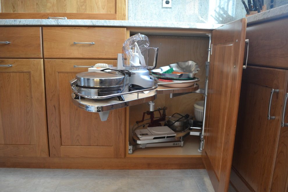 Congoleum for a Traditional Kitchen with a Super Susan and Farmhouse Road Kitchen, Bedford by Granite State Cabinetry