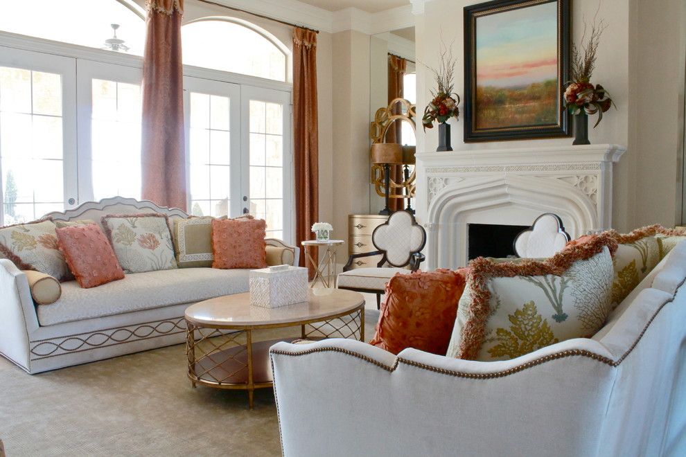 Consignment Furniture Dallas for a Traditional Living Room with a Clover Chairs and Classic and Elegant Rockwall Home by Traci Connell Interiors