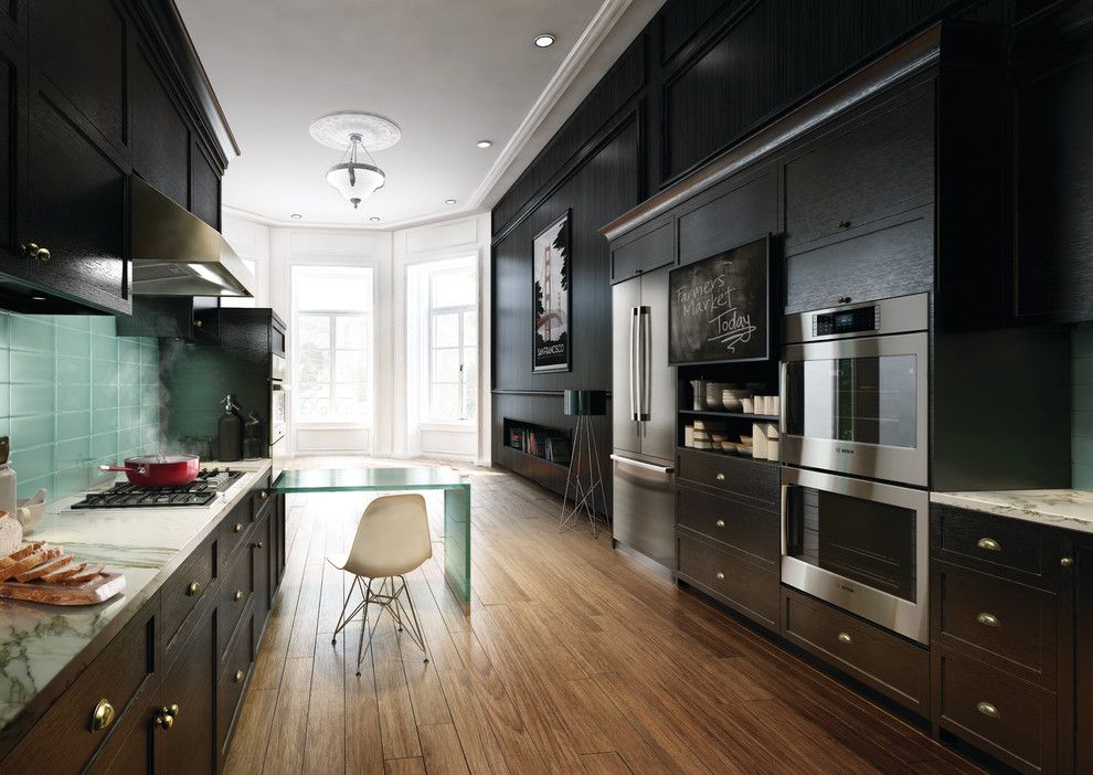 Cookson Doors for a Modern Kitchen with a Dark Cabinets and Bosch Kitchens by Bosch Home Appliances