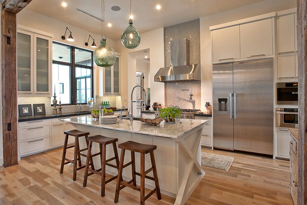 Coors Light Logo for a Transitional Kitchen with a White Walls and Cat Mountain Residence by Cornerstone Architects