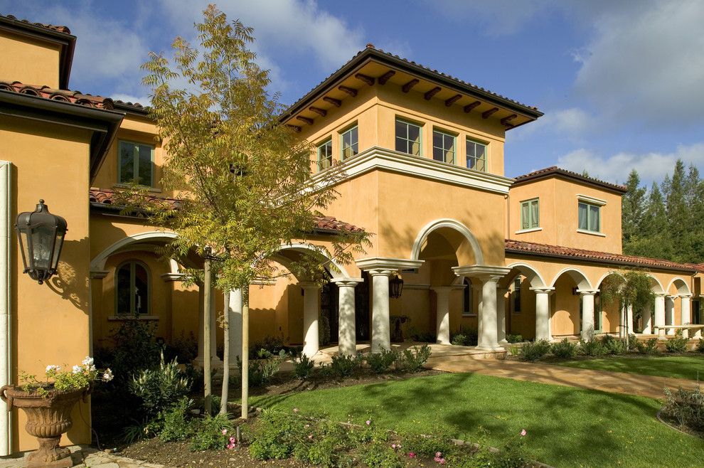 Coronado Paint for a Mediterranean Exterior with a Outdoor Lighting and Monte Sereno Tuscan Custom Home by Conrado   Home Builders