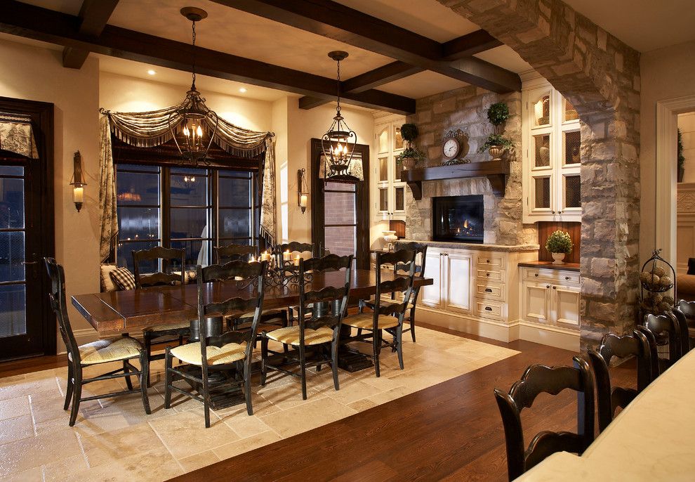 Coronado Paint for a Traditional Dining Room with a Glass Wall and Lake Side Luxury by Parkyn Design