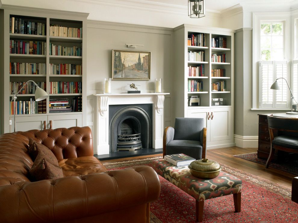 Cort Furniture Rental & Clearance Center for a Traditional Home Office with a Wall Paneling and Study with Bookcases and Wall Paneling by Brayer Design