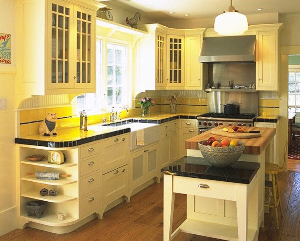 Cort Furniture Rental & Clearance Center for a Traditional Kitchen with a Island and Gourmet Retro Kitchen by Mahoney Architects & Interiors