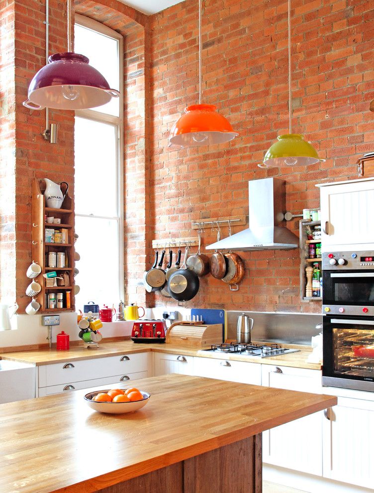 Cost to Remove Popcorn Ceiling for a Eclectic Kitchen with a Colander Lights and Eclectic Stoke Newington Apartment by Avocado Sweets Design Studio