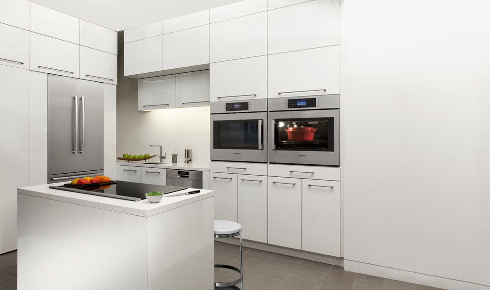 Costco Memory Foam for a Contemporary Kitchen with a White Cabinets and Bosch Home Appliances by Bosch Home Appliances