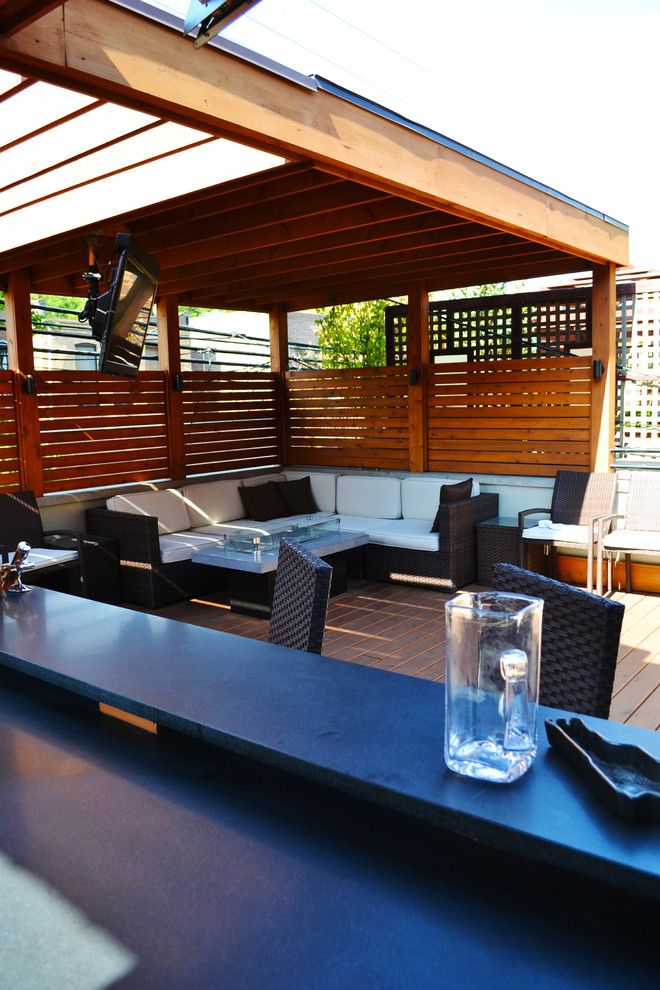 Craigslist Chicago Furniture for a Transitional Deck with a Outdoor Bar Furniture and Mixology Deck by Chicago Roof Deck & Garden