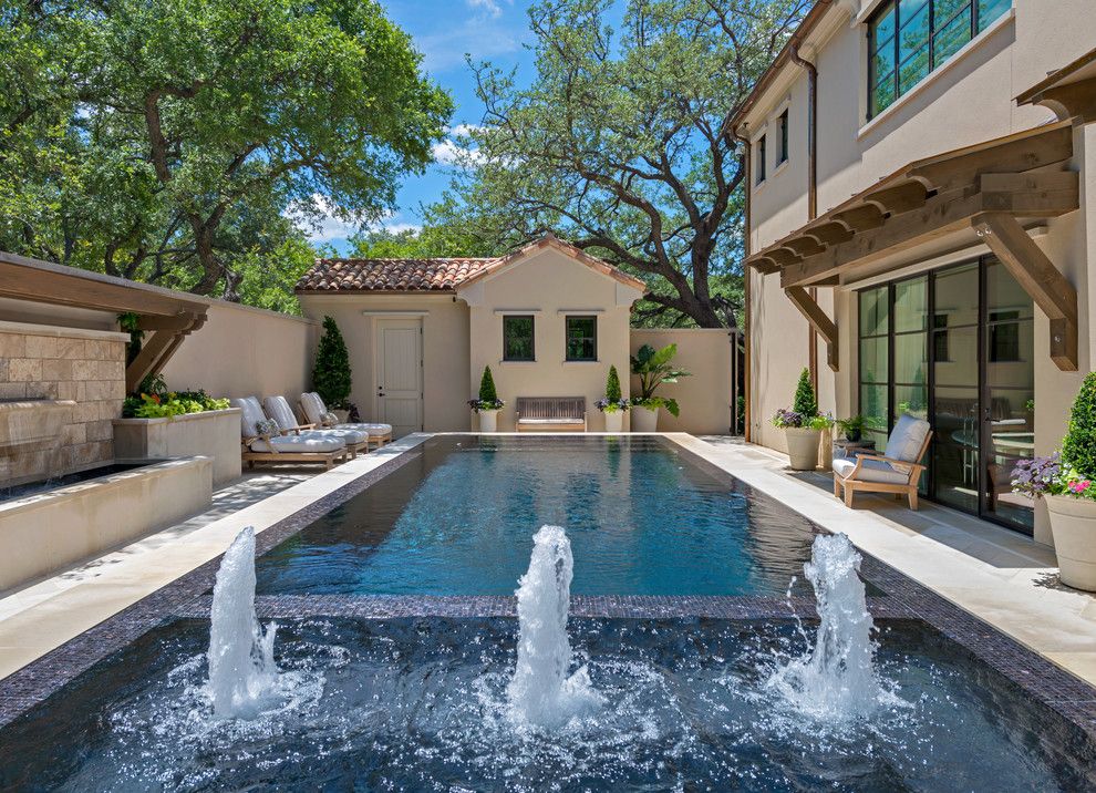 Craigslist Dallas Furniture for a Mediterranean Pool with a Mediterranean and Infinity Edge & Overflow Pools by Harold Leidner Landscape Architects