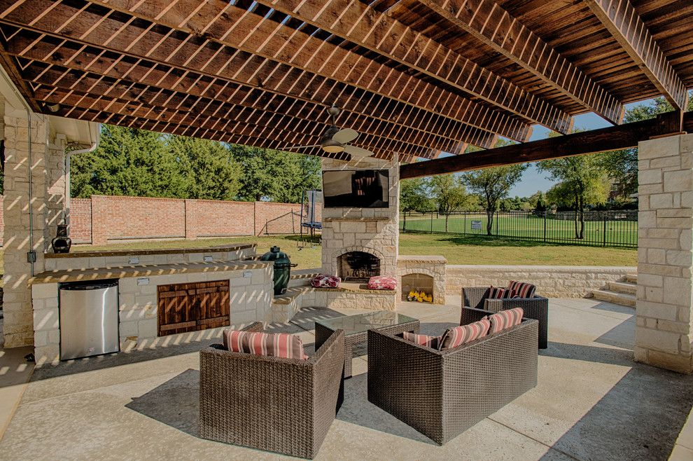 Craigslist Dallas Furniture for a Rustic Patio with a Pergola and Outdoor Living Area by Cdp Environmental Construction