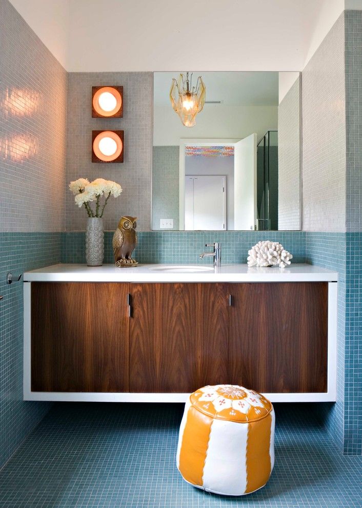 Craigslist Los Angeles Furniture for a Midcentury Bathroom with a Overscaled and Brentwood Residence by Jamie Bush & Co.