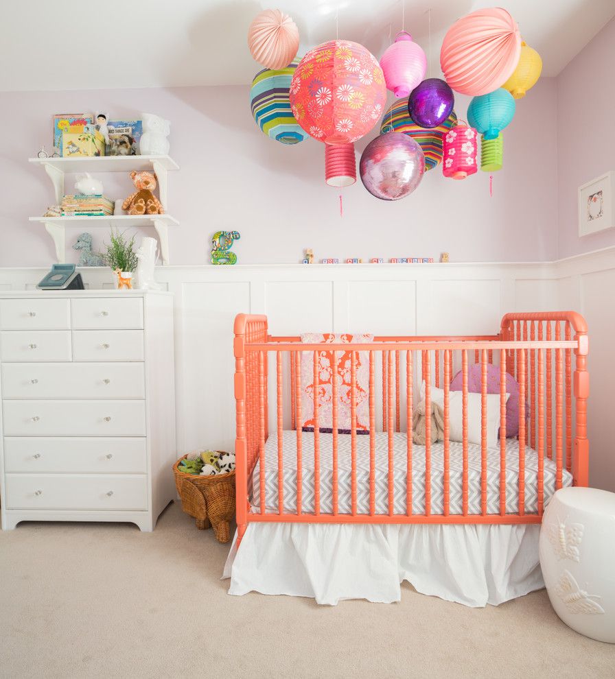 Craigslist New Orleans Furniture for a Transitional Nursery with a Colorful and Gisele's Nursery by Megan Leith Menard Interior Design