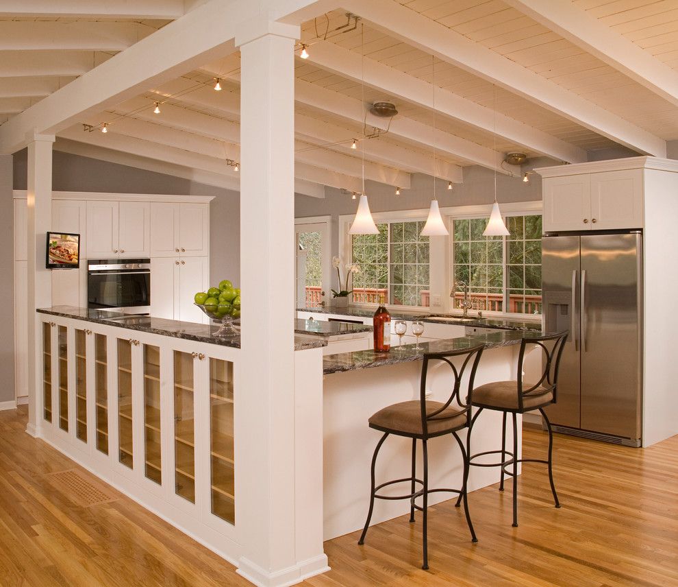 Craigslist Seattle Furniture for a Traditional Kitchen with a Glass Tile Backsplash and Bellevue Newport Hills Kitchen Remodel by Riddle Construction and Design