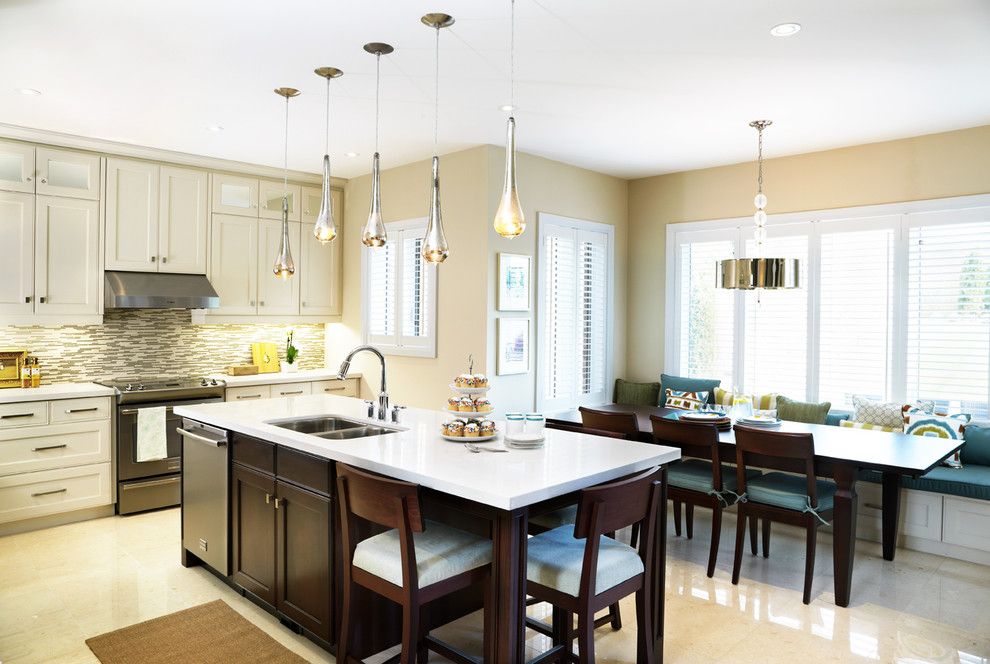 Crate and Barrel Customer Service for a Contemporary Kitchen with a Tile Kitchen Backsplash and Family Functional by Sealy Design Inc.