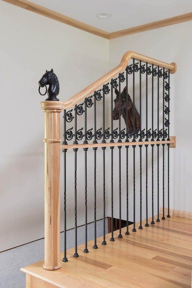 C&s Supply for a Eclectic Staircase with a Custom and Horse Gate Iron and Railing Wall by Carolina Stair Supply