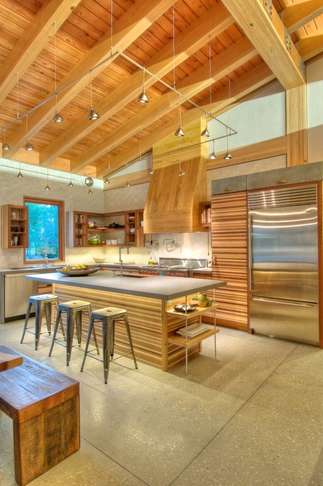 Cudd Energy Services for a Modern Kitchen with a Vaulted Ceiling and Power Haus Kitchen by Josh Wynne Construction