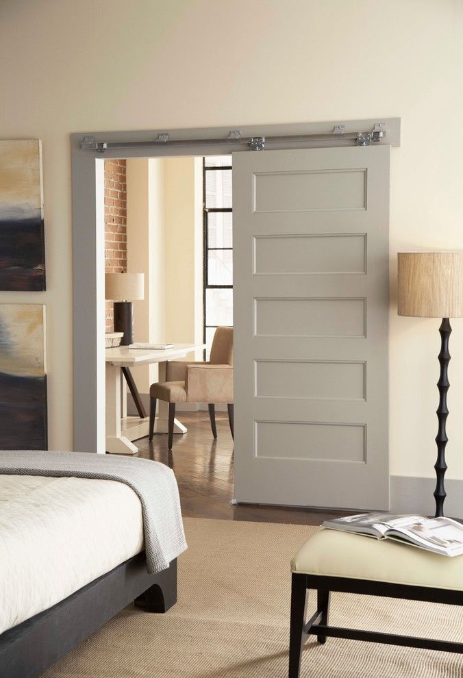 Cuddle Down for a Contemporary Bedroom with a Gray Throw and Bedroom Wall Mount 200wf by Johnson Hardware