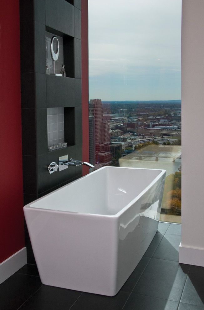 Culver City Theater for a Contemporary Bathroom with a Large Window and Essex   Contemporary Penthouse by Visbeen Architects