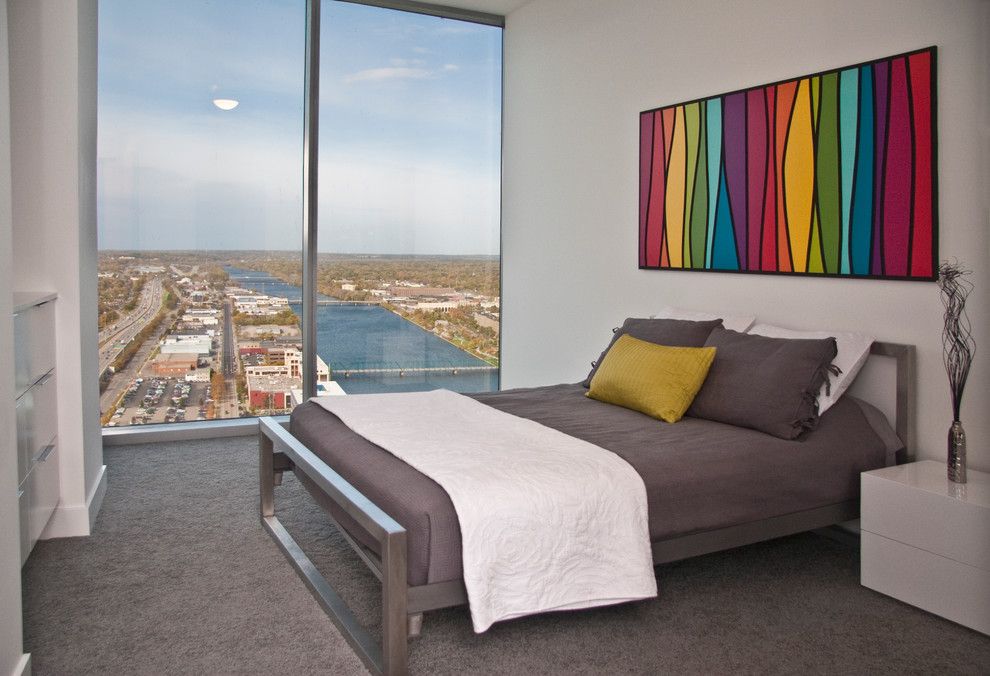 Culver City Theater for a Contemporary Bedroom with a Steel Bed and Essex   Contemporary Penthouse by Visbeen Architects