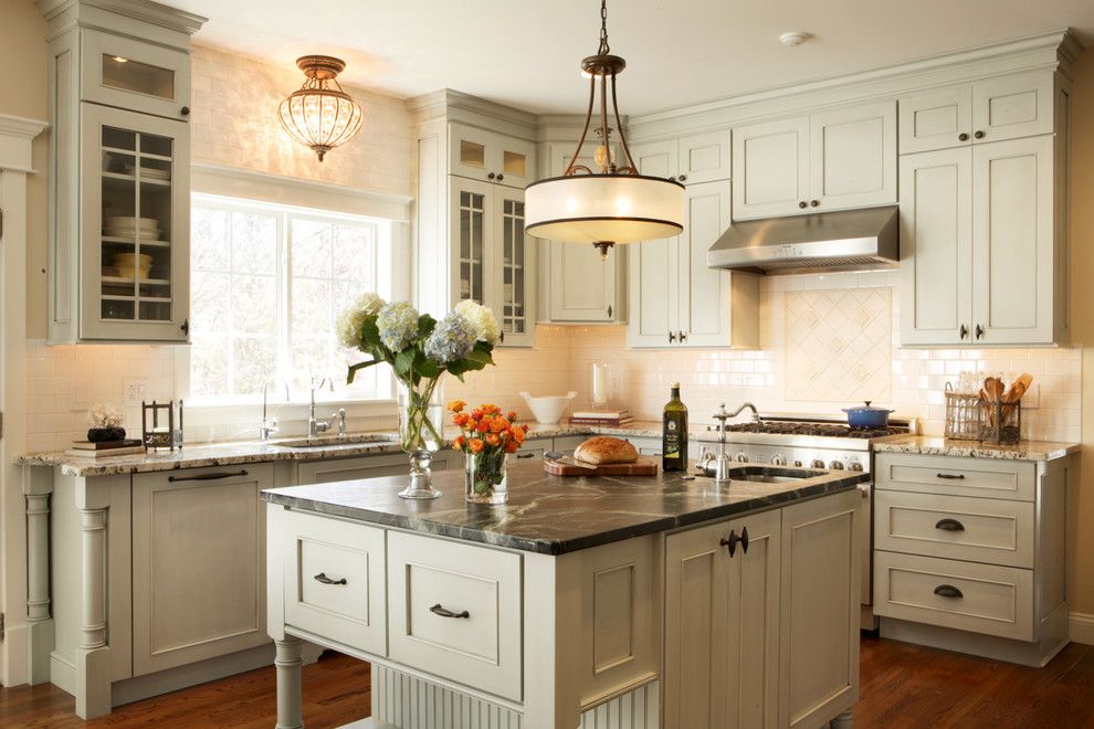 Cupped Hands for a Traditional Kitchen with a Beaded Board and Jenny Rausch by Karr Bick Kitchen and Bath