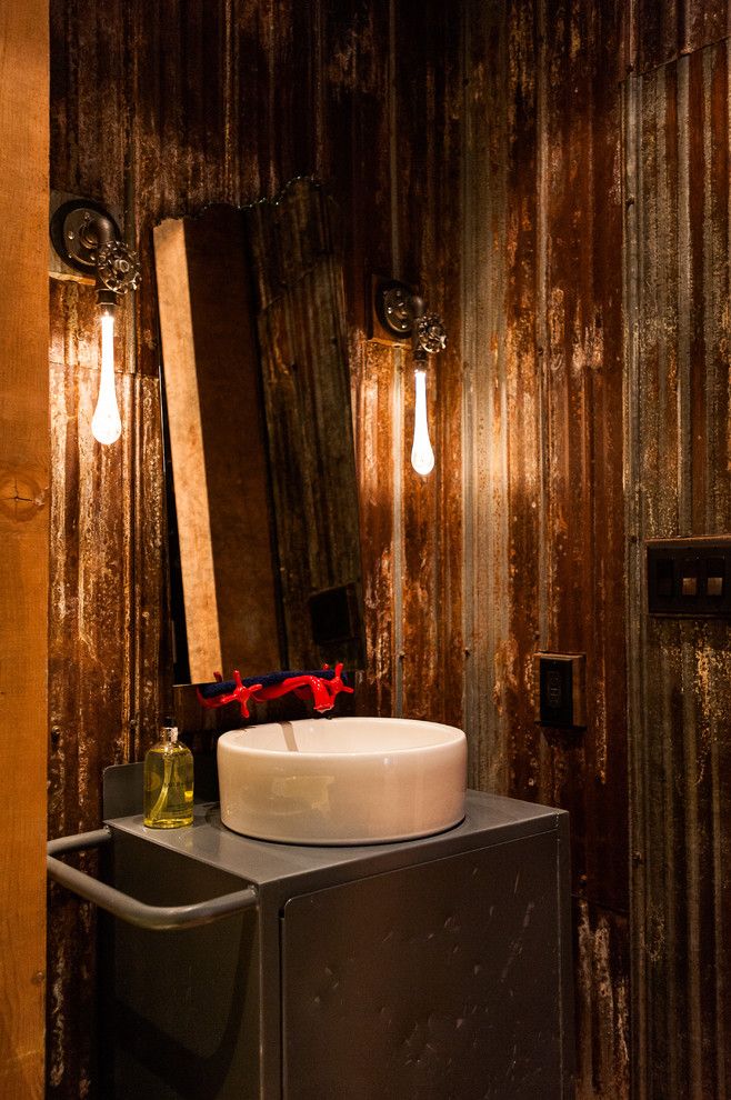 Custom Craftworks for a Industrial Bathroom with a Industrial Design and Hamilton   Eclectic Industrial by Beyond Beige Interior Design Inc.