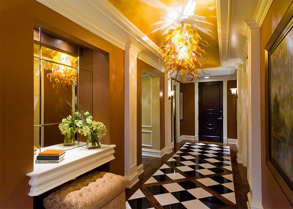 Deans Supply for a Traditional Entry with a Ceiling and Private Residence by Eleni Interiors