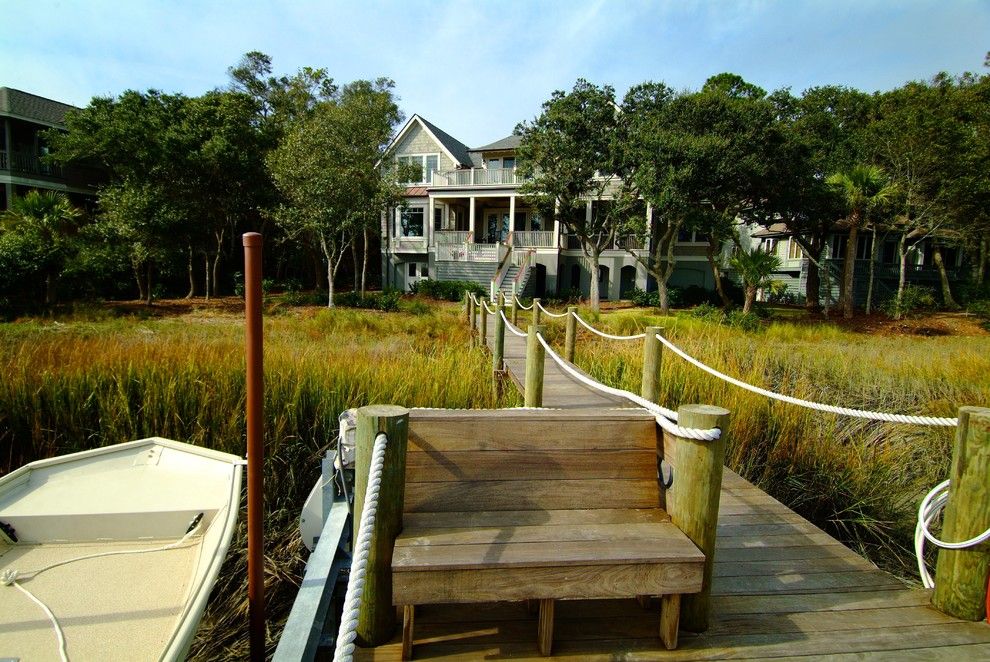 Decks and Docks for a Traditional Deck with a Covered Porch and Seabrook Island House 2 by Architrave