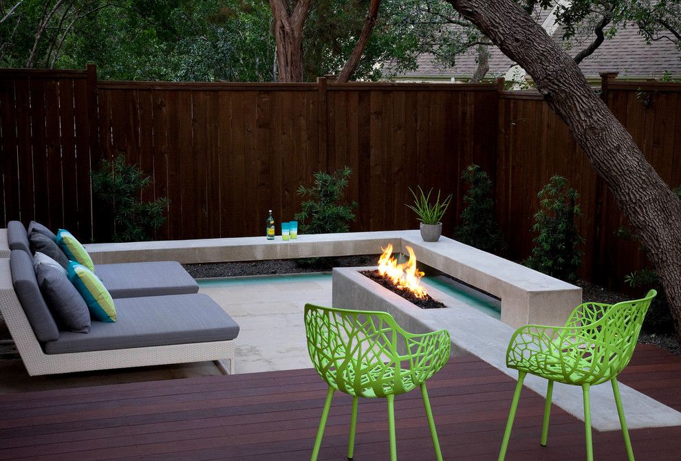 Dedon for a Contemporary Spaces with a Gas Fire and Live Eat Relax and Play in the Back Yard by Austin Outdoor Design