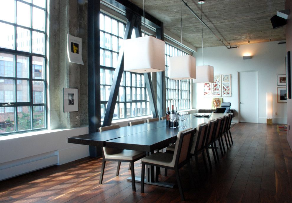 Demising Wall for a Modern Dining Room with a Cass Calder Smith and South Park Loft by Ccs Architecture