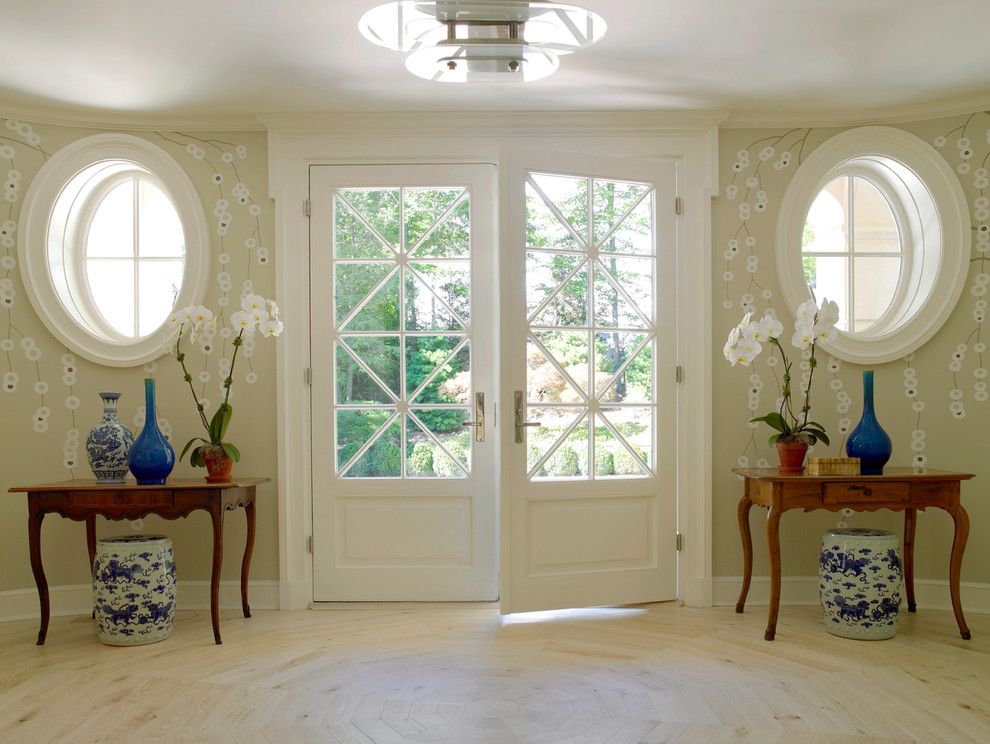 Devco for a Traditional Entry with a Chinoiserie and Greenwich French by James Schettino Architects