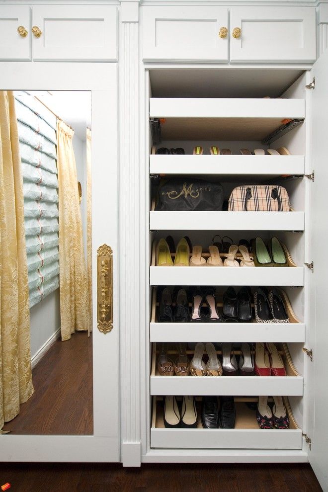 Devon Self Storage for a Traditional Closet with a Shoe Storage and Colleen's Bedroom by Armina Interiors