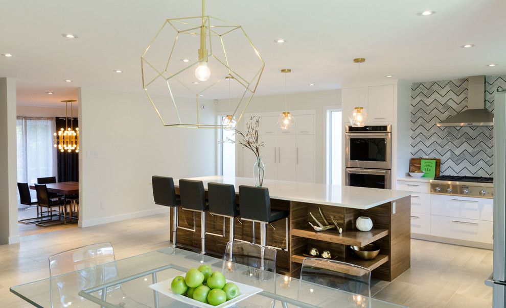 Dlux for a Contemporary Kitchen with a Built in Pantry and Lindenwoods by Dlux Design & Co.