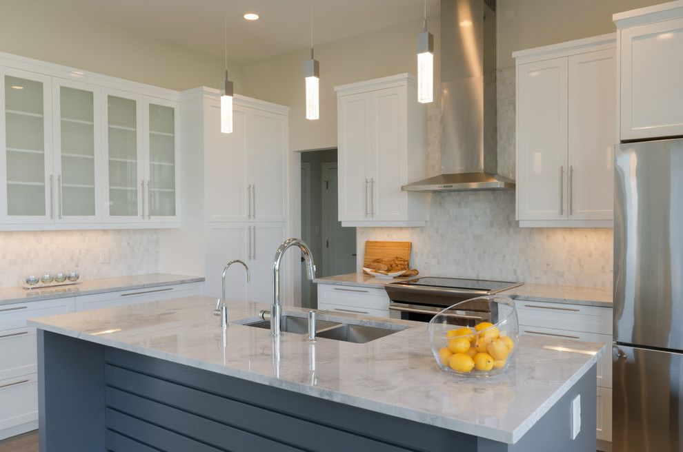 Dlux for a Transitional Kitchen with a Stainless Appliances and Clear Spring by Dlux Design & Co.