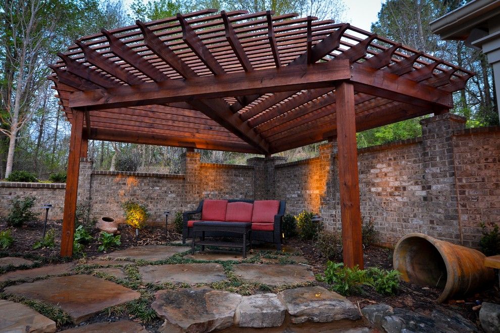 Dover Pools for a Rustic Patio with a Waterfall and Paradise Cove Canton Georgia by Georgia Classic Pool