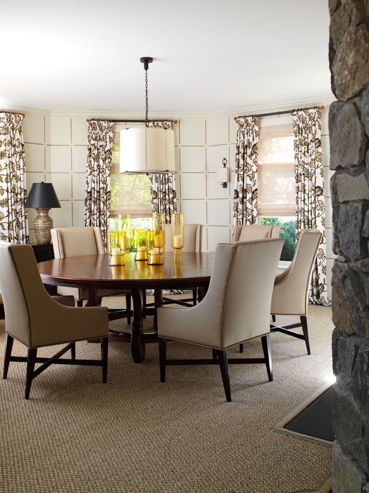 Drakes Landing for a Traditional Dining Room with a Curtain Panels and Bridgehampton Estate by David Scott Interiors