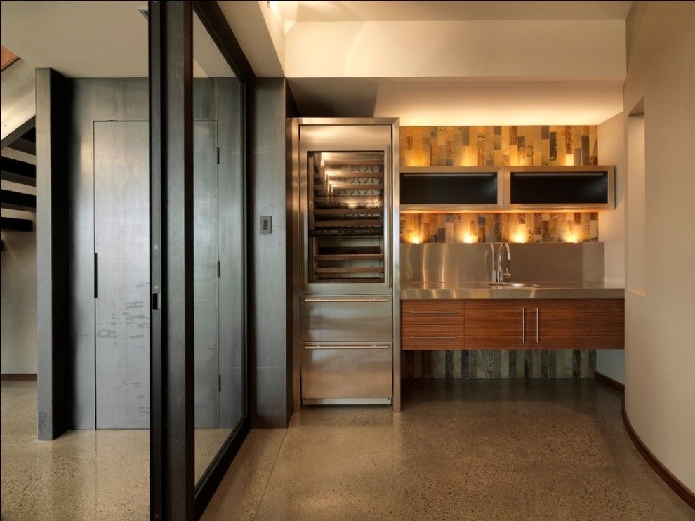 Dry Bar Upper East Side for a Rustic Kitchen with a Sliding Doors and Quaker Bluff Residence by Birdseye Design