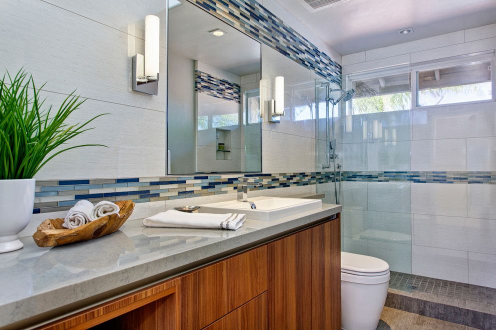 Duravit Usa for a Contemporary Bathroom with a Cabinetry and Guest Bath Encinitas by Signature Designs Kitchen & Bath