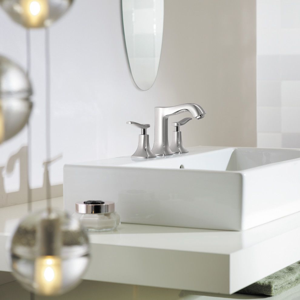 Duravit Usa for a Modern Bathroom with a White Countertop and Hansgrohe by Hansgrohe Usa