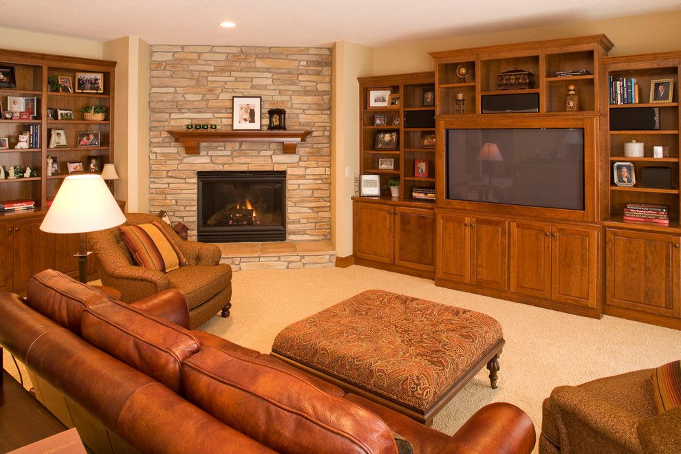 Eden Prairie Appliance for a Traditional Basement with a Built in Bookcase and Eden Prairie Custom Home by Durst & Gans Building Corp