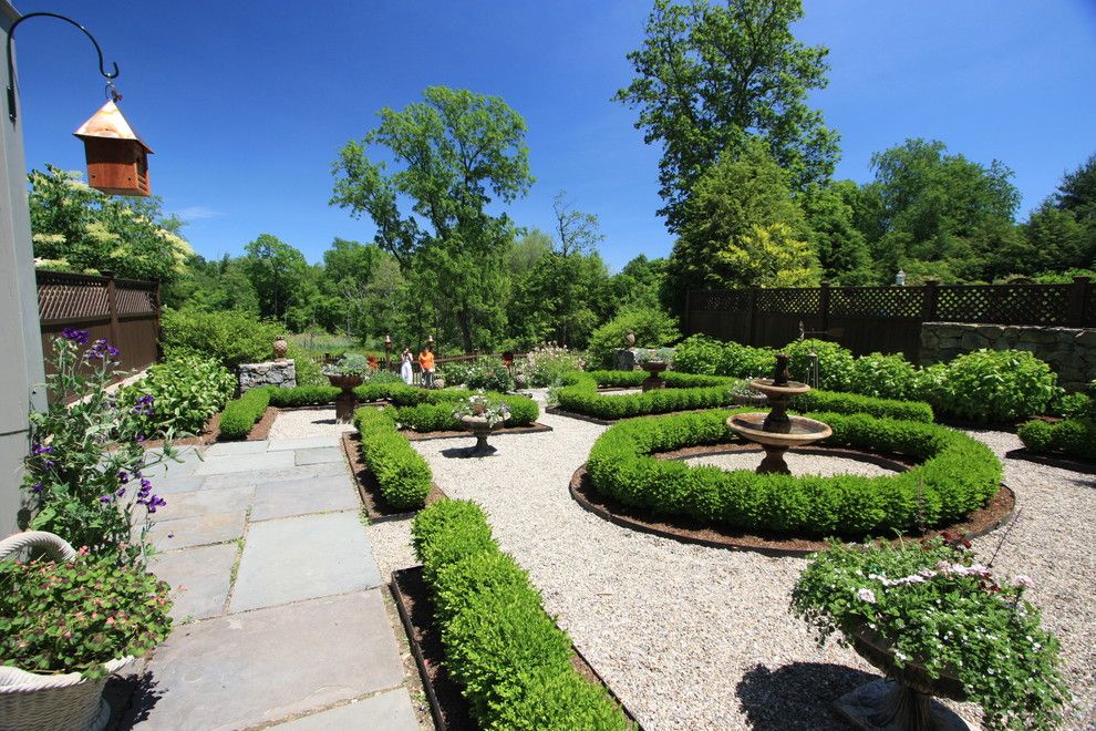 Edens Garden for a Traditional Landscape with a Fountain and Formal Garden by Conte & Conte, Llc