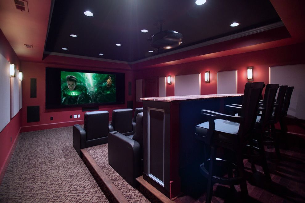 Edina Movie Theater for a Traditional Home Theater with a Media Room and Media Room and Home Theater by Rule4 Building Group